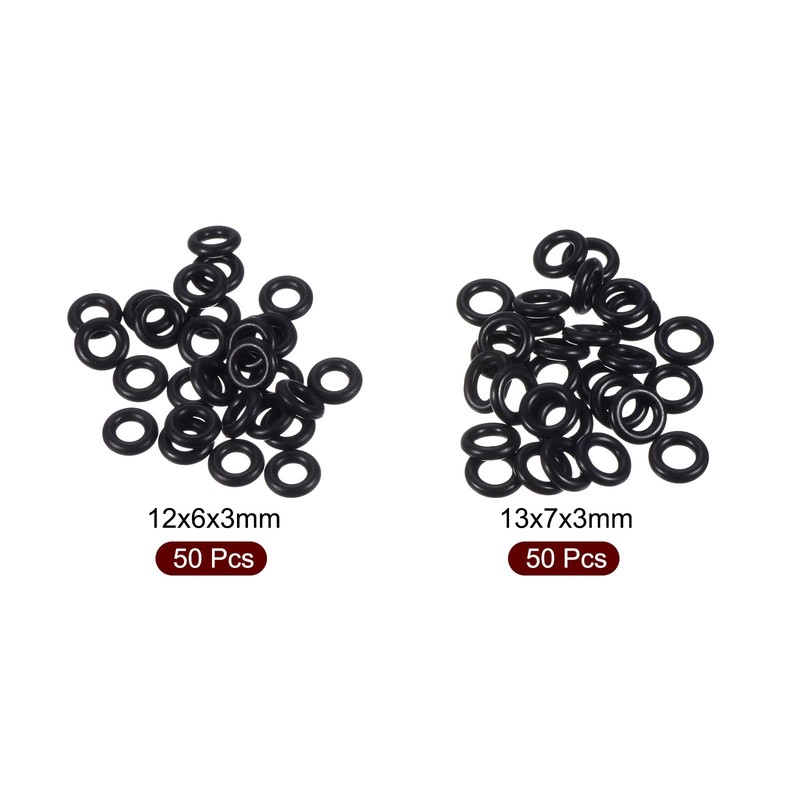 sourcing map Nitrile Rubber O-Rings 12mm 13mm OD 6mm 7mm