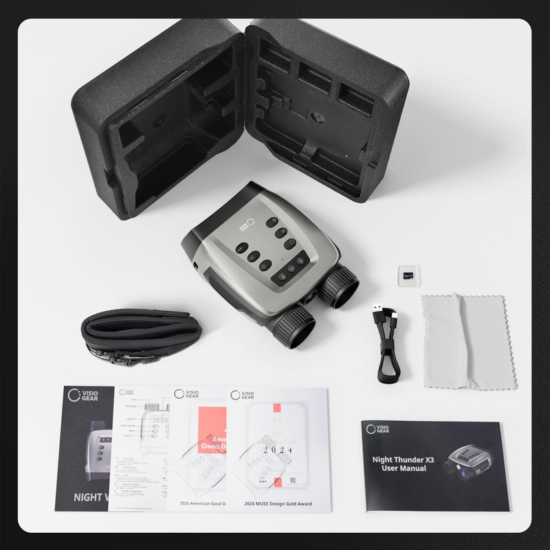 VisioGear Night Vision Binoculars - Night Thunder X3 4K Night