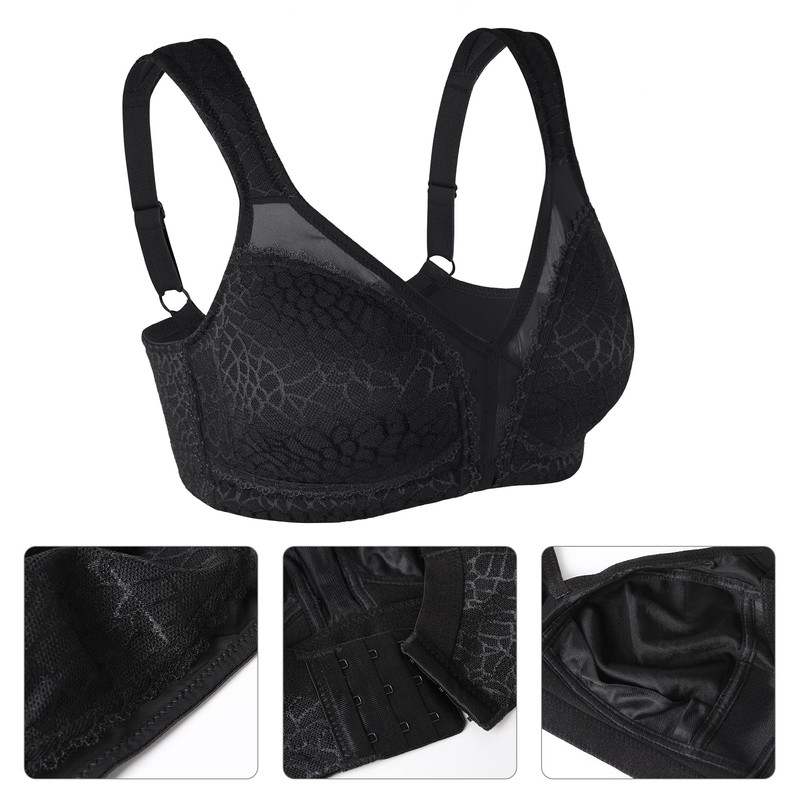 Lemorosy Full Coverage Non Padded Wireless Minimizer Bra Women's Plus