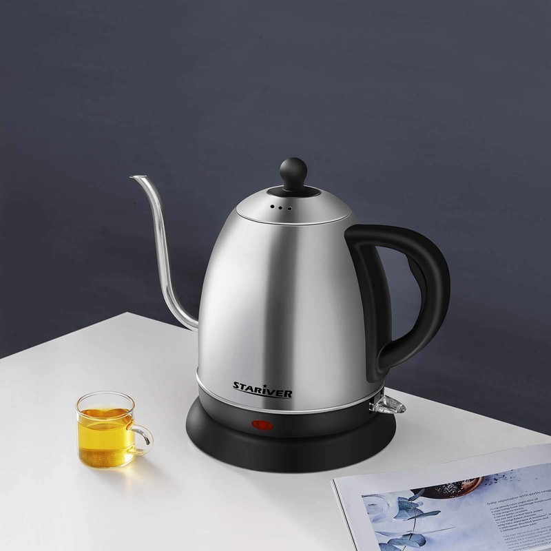 Stariver Electric Kettle Gooseneck Kettle, 1L Water Boiler, BPA-Free, Pour