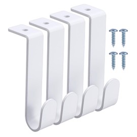 OwnMy 4PCS Oval Closet Rod Supports Brackets Heavy Duty 1.2" x 0.6" Oval Closet Rod Holders, Wall Mount Closet Shelf Rod Pole Support Brackets Clothes Storage Hangers with Screws
