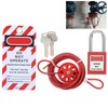 Cable Lock Kit Adjustable Insulation Universal for Valve Red Energy