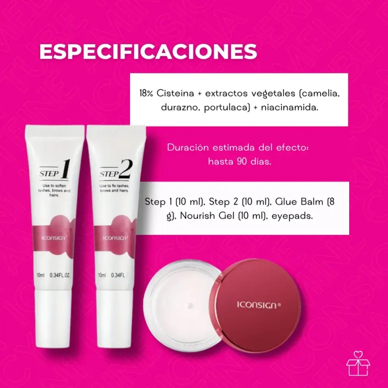 Kit Lash Lifting De Pestañas Rizado Cejas Iconsign Camellia