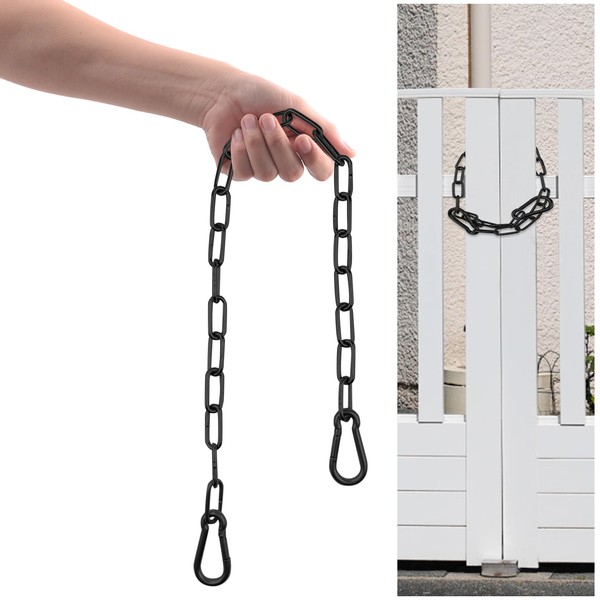 Gate Chain Lock with Carabiners Barn Chain Link 20'' Black