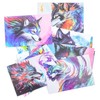 ITZAMNA Colorful Wolf Head Postcards 50 Cards Package