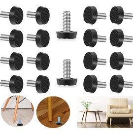 DUDUA 20 Pcs Adjustable Table Foot Furniture Feet Leveling Glides for Screw on Rubber Feet Garden Furniture, Cabinet Feet, Table Feet (M8 x 20)