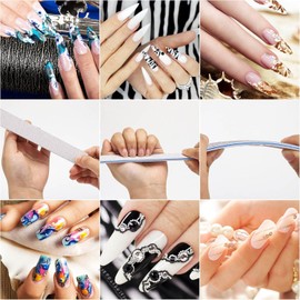 56Pcs Nail Files Set, 80/80 Grit Nail Files Acrylic Nails Emery Boards File Professional Nail Art Tools for Home,Salon,Strong,Double Sided