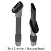 SPARES2GO 2-in-1 Dusting Brush Crevice Tool Compatible with Shark Rotator