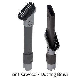SPARES2GO 2-in-1 Dusting Brush Crevice Tool Compatible with Shark Rotator Lift-Away Vacuum Cleaner
