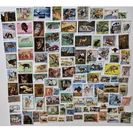 Wild Animals Stamps Collection - 100 Different (Stamps for Collectors)