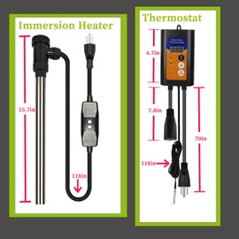 LINGLONGTEMP 1500W Titanium Submersible Portable Electric Hot Tub & Pool Immersion Water Heater with GFCI Plug, Thermostat for Baptistry, Bathtubs, Above Ground Pool, Swimming Pool and baptismal Pool