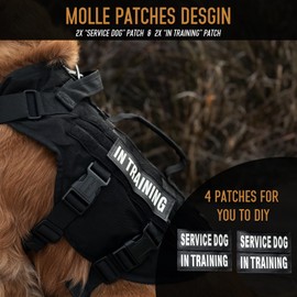 DNALLRINO No Pull Tactical Dog Harness for Medium and Large Dog, Air Mesh Dog Vest Harness, Breathable Military Dog Molle Vests with Handles, Service Dog Vest in Training for Walking Hiking