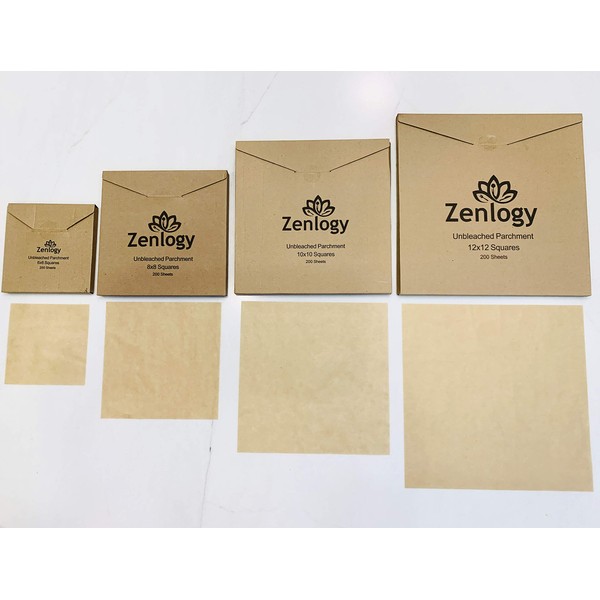 Zenlogy Parchment Paper for Square Pans - Unbleached, Perfect for