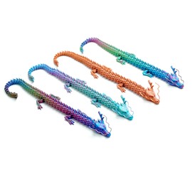 4PCS/Set 3D Printed Dragon Model,Flexible Animals Toy Statue,Movable Joints,Home Office Decor,Interesting Toys for Autism/ADHD,Festival Gifts toco,Fidget Toys, Executive Desk Animals Toy