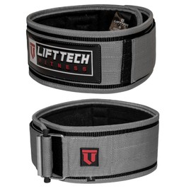 Lift Tech - Cinturón de Espuma para Levantamiento de Pesas, Color Gris y Negro, Gris/Negro, Large