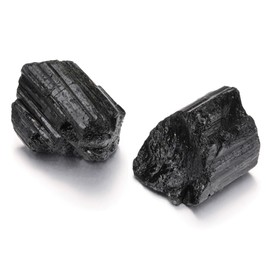 CrystalTears Black Tourmaline Crystal Stone, Large 4.5-5.5cm Raw Quartz Crystals Stone for Confidence Protection, Rough Healing Gemstone for Reiki Healing Meditation Decor,Crystal Gifts-2pcs