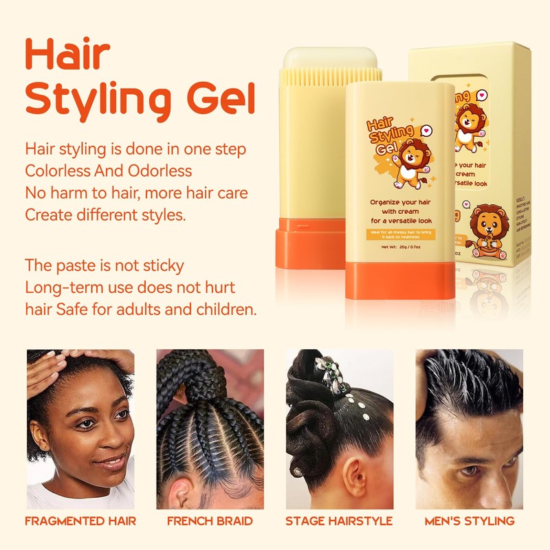 Hair Wax Stick For Styling - 2-in-1 Design With Built-in