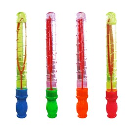 Shabondama Fluffy Bubble Stick (Set of 4) (Small Capacity for Households), Hand Held Shabon Balls, Kids, Adults, Holidays, Summer Vacations, Festivals, Parks, Play, Outdoor Activities, Events,