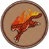 Flaming Cheetah Patrol Patch - 2" Diameter Round Embroidered Patch (Sew-on)