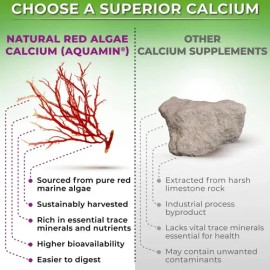 Calcio Vegetal Aquamin 500 Mg Con Magnesio Zinc 90 Capsulas