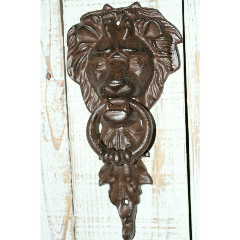 Antique Style Edwardian Lion's Head Door Knocker / Door Pull,