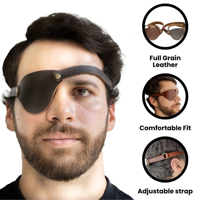 Andean Leather - Leather Eye Patch, Eye Patches for Adults,