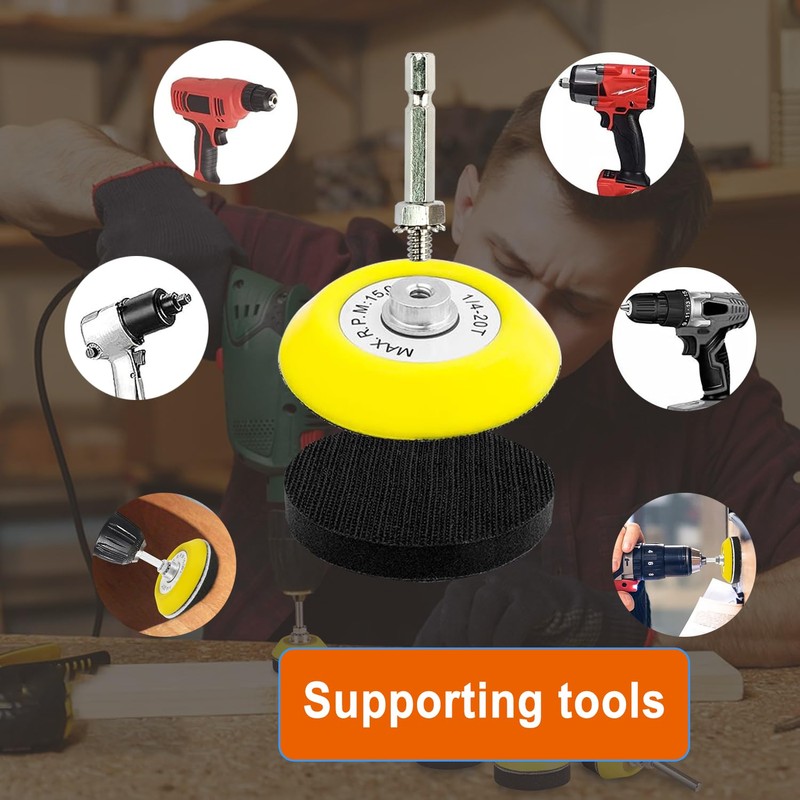 Wanmutrun 75MM Sanding Disc Backing Pads Hook and Loop 4Piece