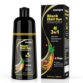 Black Hair Dye Shampoo 3 in 1, Shampoo Tinte Cubre Canas