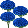 Hoemwarm 36 Pcs Royal Blue Artificial Roses with Long Stems,