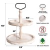 Mustry Rustic Wooden 2 Tiered Tray, Round Farmhouse Kitchen Table