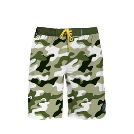 Banana Boat Men's Four-Way Stretch Performance Quick Dry Board Shorts with UPF 50+ Sun Protection | Army Green | Large