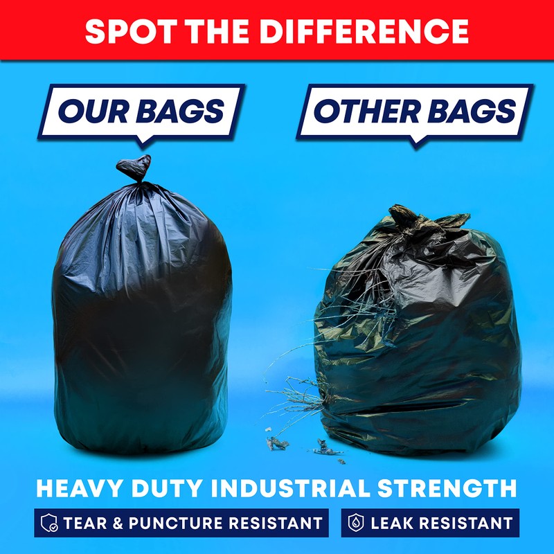 Tasker 65 Gallon Trash Bags Heavy Duty | 50 Count