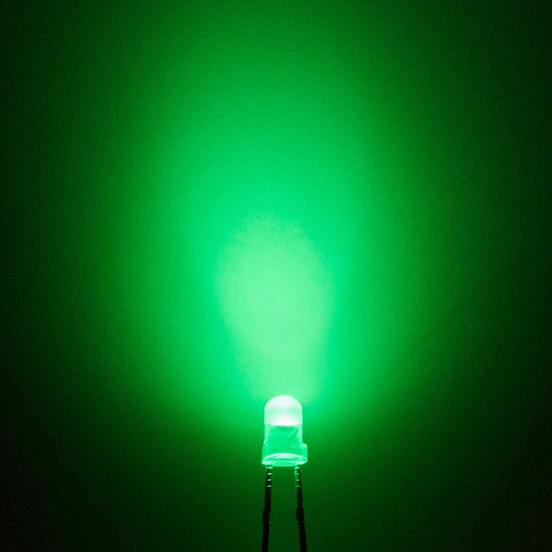 CHANZON 100 pcs 3mm Blinking Green LED Diode Lights 1.5Hz
