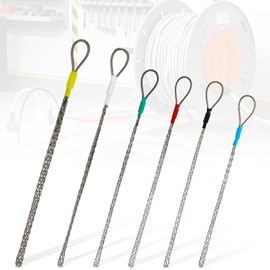 6 Pack Wire Mesh Cable Pulling Grips, Fit 0.16-0.98 in Cables