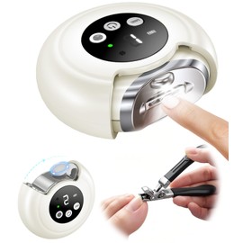 Electric Nail Clipper & No-Bending Long Handle Toenail Cutter Set for Adults and Seniors, Safe Automatic Filer Grinder with Debris Bin, Thick Nail Trimming Kit with Storage Bag for Easy Home Grooming
