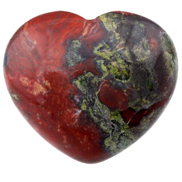 SUNYIK Natural Dragon Blood Jasper Carved Puff Heart Pocket Stone,Healing Palm Crystal Pack of 1(1.6")