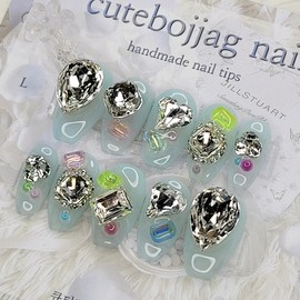 Clear Su Handmade Nail Tips - Almond M / 클리어 스와 수제네일팁 - 아몬드M