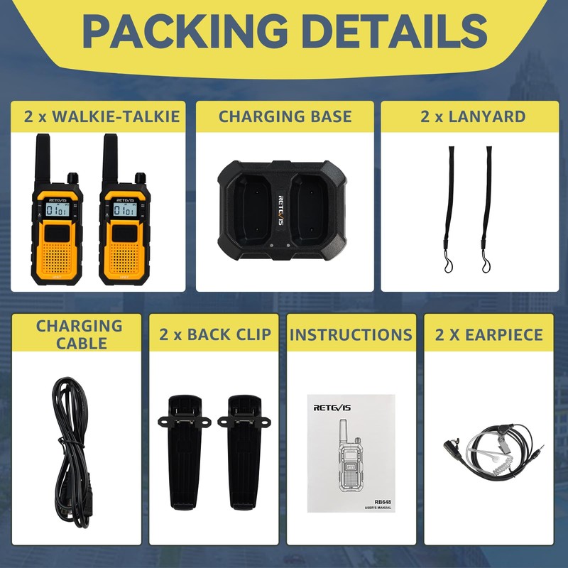 Retevis RB648 Walkie Talkies Waterproof, Heavy Duty Walkie Talkies, Advanced