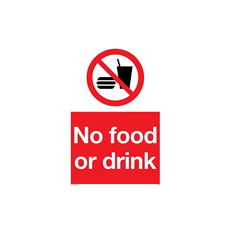 Viking Signs PV5356-A4P-V "No Food Or Drink" Sign, Vinyl, 300