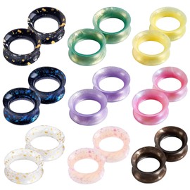 Qmcandy 18pcs Silicone Ear Gauges Flexible Ear Tunnels Earlets Gauges Plugs Expander Double Flared Ear Piercing Jewelry for Men Women 2G-16mm