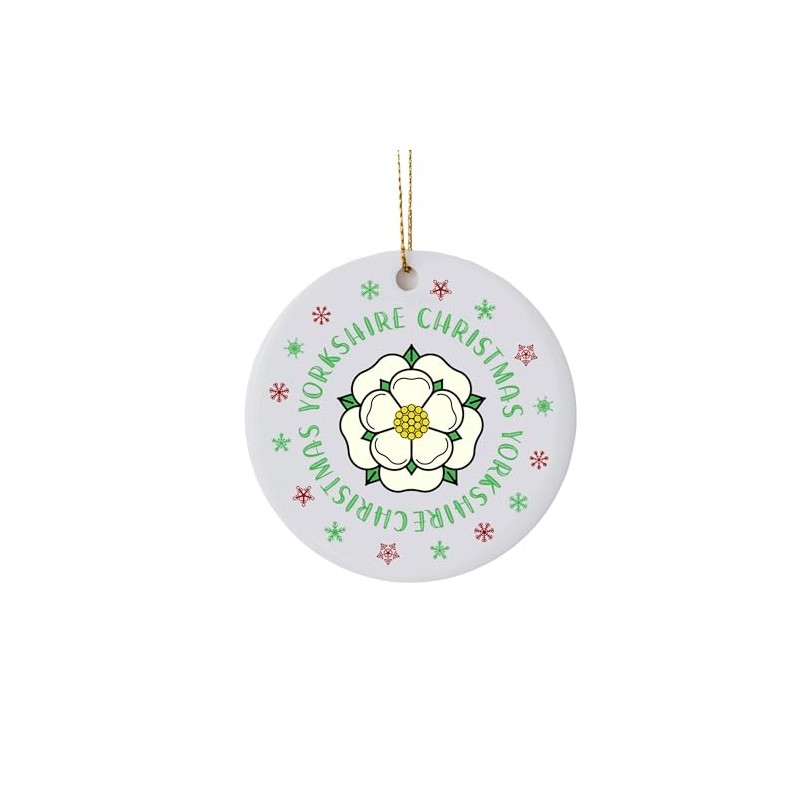 Northern Christmas Tree Ornament, Bauble, Lancashire or Yorkshire Rose Tree