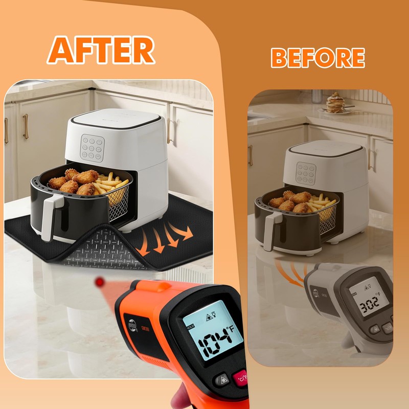 Amerbro Non-slip Air Fryer Mats for Countertop, 2mm Thick, 18x15