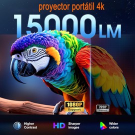 Projector 4K Mini Portable Projector with WiFi and Bluetooth, Smart 1080P Support, Auto Keystone Video Projector for Bedroom Home Outdoors