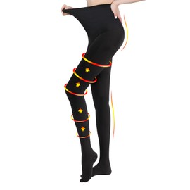 Medias de compresión de 20 a 30 mmHg, medias ajustadas, degradadas, para aliviar la hinchazón, edema, venas varicosas, para mujeres, opacas, con puntera cerrada, soporte firme (negro, XL)