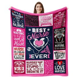 Nurse Gifts for Women, Nurse Gifts Blanket, RN Gifts for Nurses, Nurse Appreciation Gifts, Nurse Practitioner Gifts Christmas Birthday Retirement Nurses Week Gifts for Nurse Throw Blanket 60"x50"