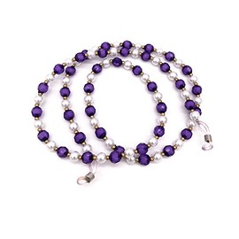 Beaded Eyeglass Chain Holder Sunglass Holder Strap Eyewear Retainer Lanyard Cord (Purple)