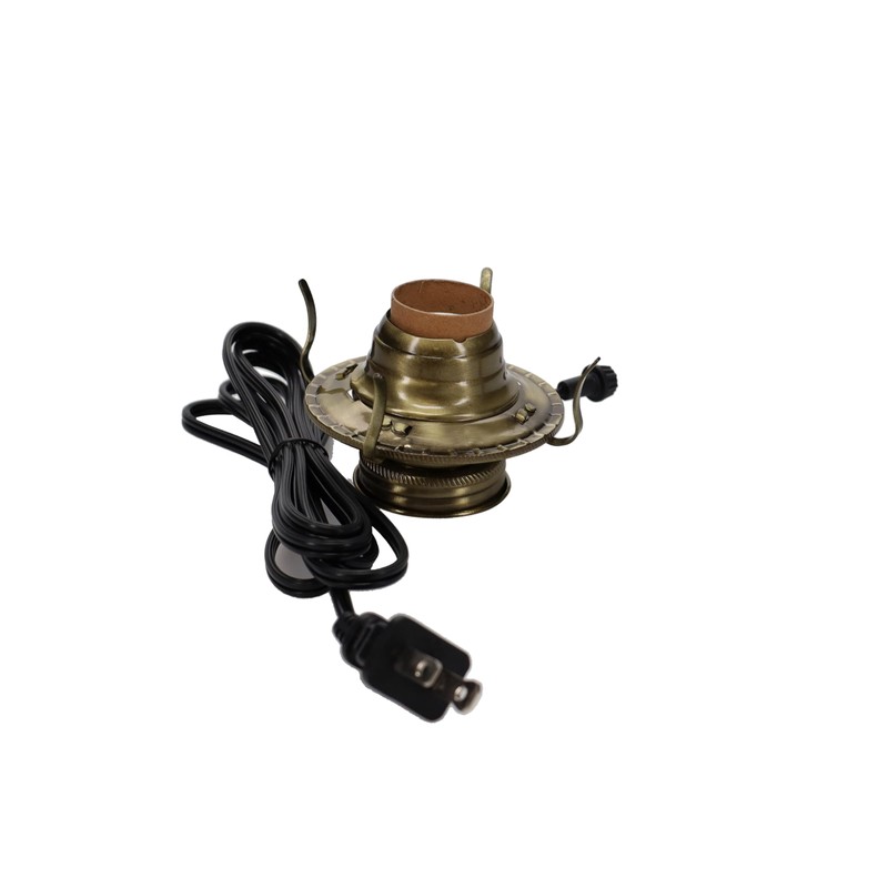 B&P Lamp® #2 Electric Burner Antique Brass Plated with Black