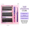 MOTIBACK Wimpern Extensions 160 Pcs DIY Cluster Wimpern C Curl
