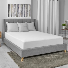 AllerEase Waterproof Mattress Protector- King Size Polyester Zip Allergy Protection Waterproof Quiet Cover