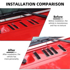 RAZPOY JK Hood Vent Trim Cover Compatible with 2007-2018 Jeep Wrangler JK JKU Exterior Accessories, Chrome